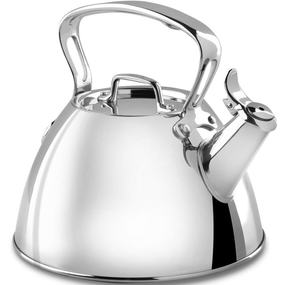 Vintage All-clad Stainless Steel 2 Quart Kettle With Whistle and Unique  Handle 