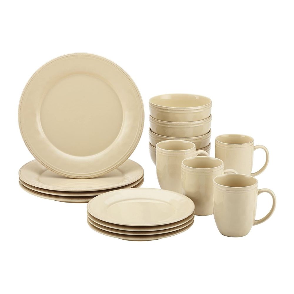 Cucina Collection 16 Piece Dinnerware Set Almond Cream Rachael Ray Everything Kitchens