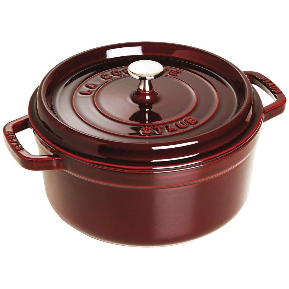 Cast Iron 4 Qt. Round Dutch Oven (Grenadine) | Staub | Everything