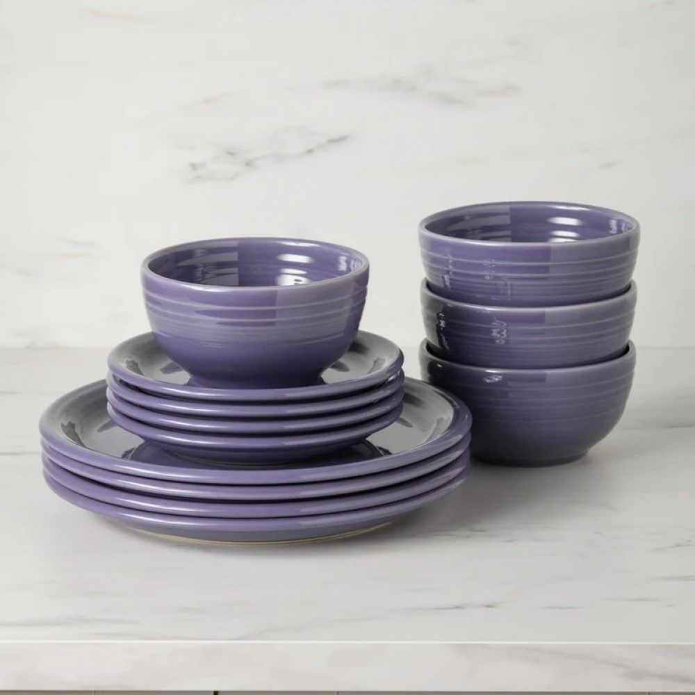 12-Piece Bistro Coupe Dinnerware Set (Service for 4) (Lavender