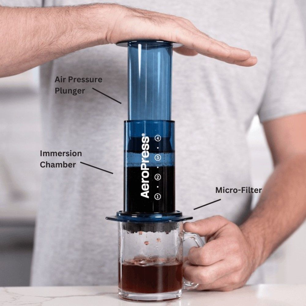 Tinted Clear Coffee Press Blue AeroPress Everything Kitchens