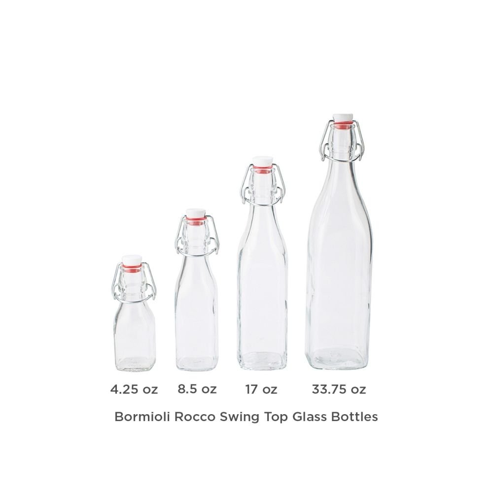 Clear 8 Oz Glass Milk Bottles Set
