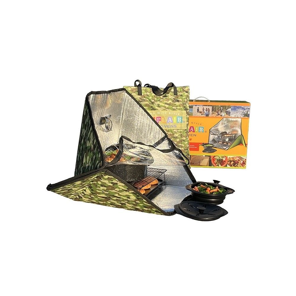 Sunflair Portable Solar Oven Deluxe with Complete Cookware, Dehydrating  Racks and Thermometer