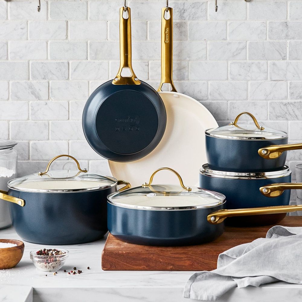 Reserve Ceramic Nonstick 10 Piece Cookware Set Twilight GreenPan Everything Kitchens