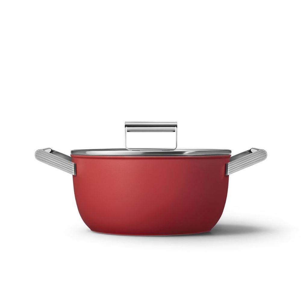 5 Qt. Casserole Dish with Lid, Red, SMEG