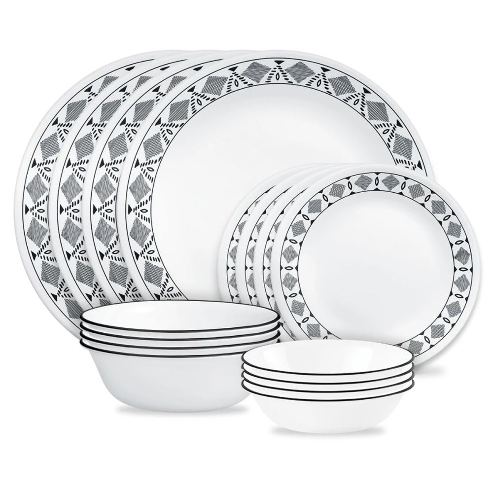 Corelle 16 Piece Dinnerware Set Uptowne Blue
