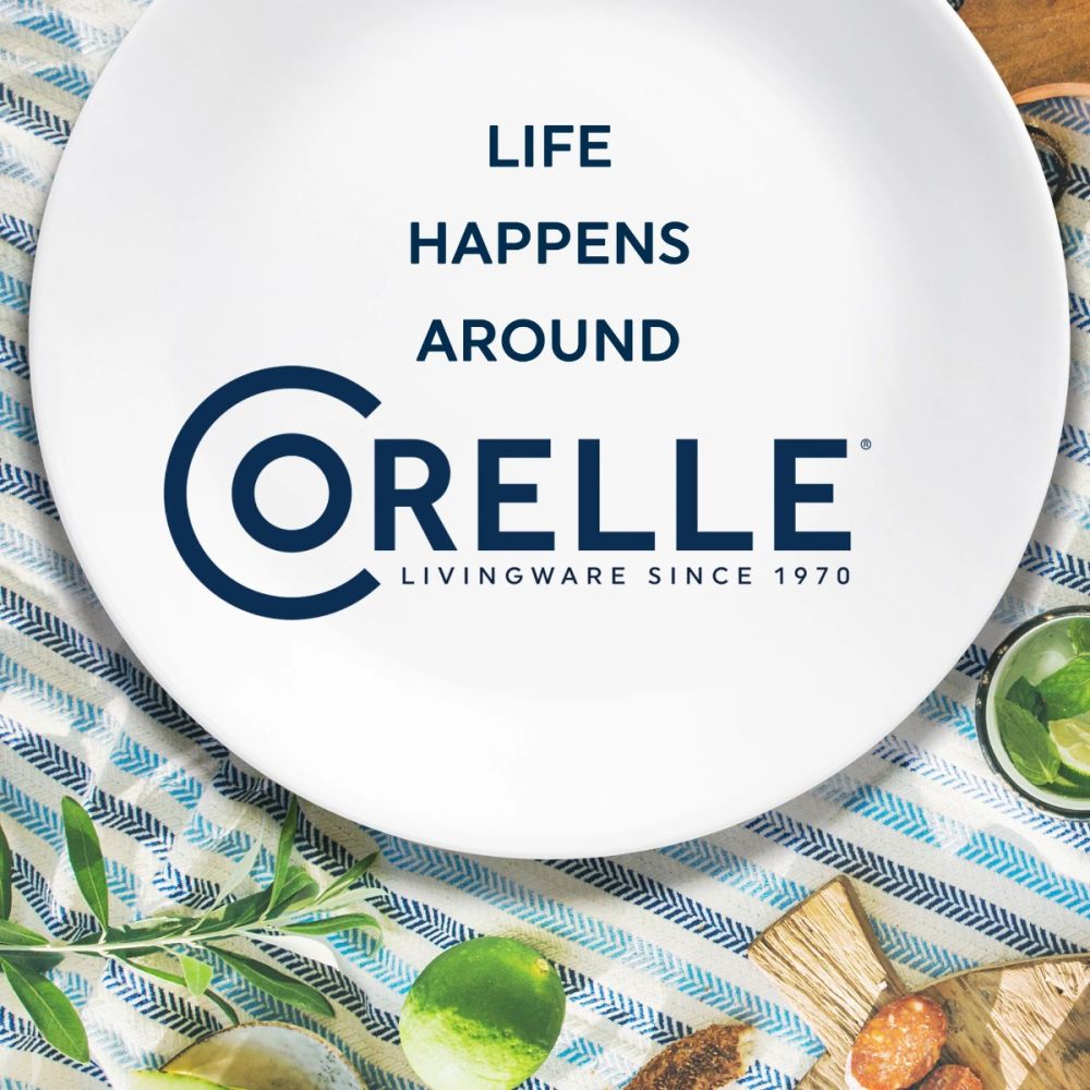 thumbnail image 2 of Corelle Pure White Square Lunch Plate – Set Of 6 – 9 Inch Glass Plates – Easy Clean 2 of 6