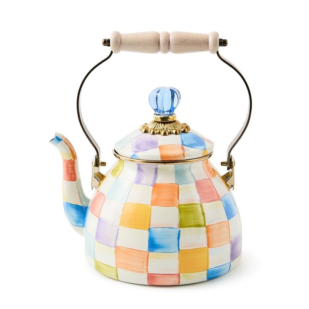 Confetti Check 2 Qt. Tea Kettle | MacKenzie-Childs | Everything