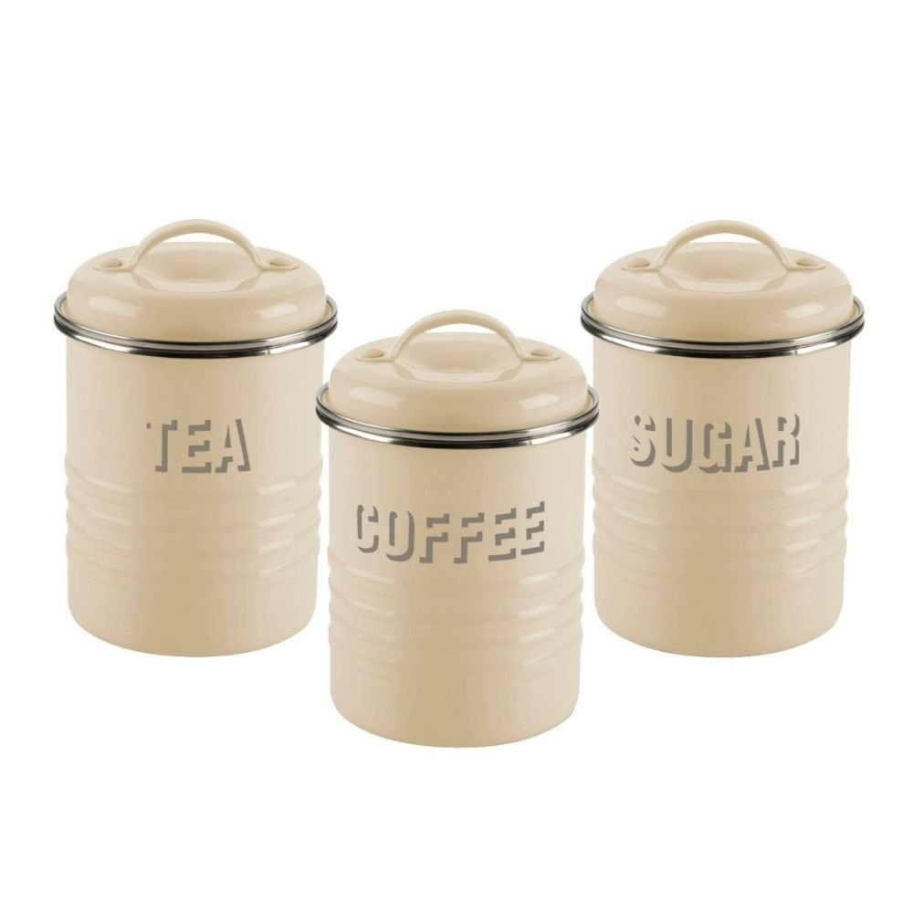 Christmas Theme Biscuit Tin Coffee Tea Jar Set Of 3 Storage Kitchen Dry Food 