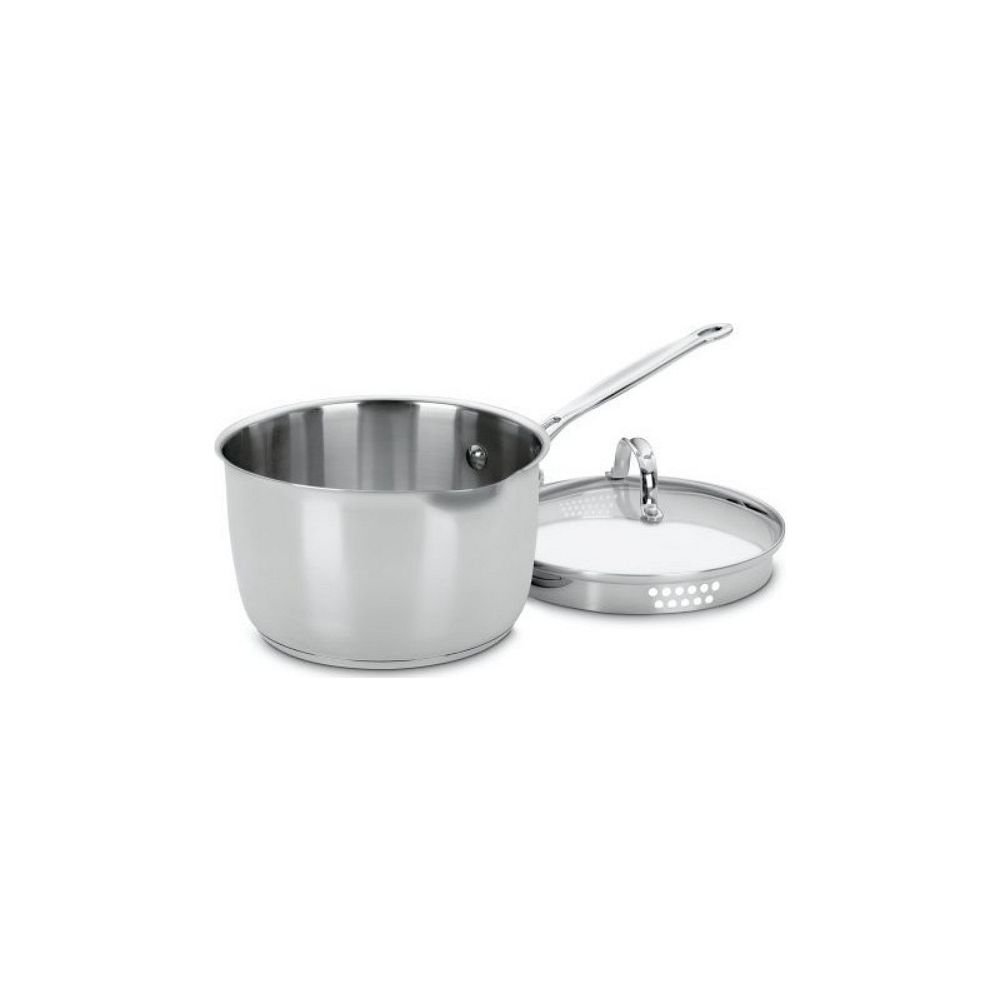 Cuisinart Saucepan, 3 Quart Stainless Steel with Strainer Lid - 7193-20P