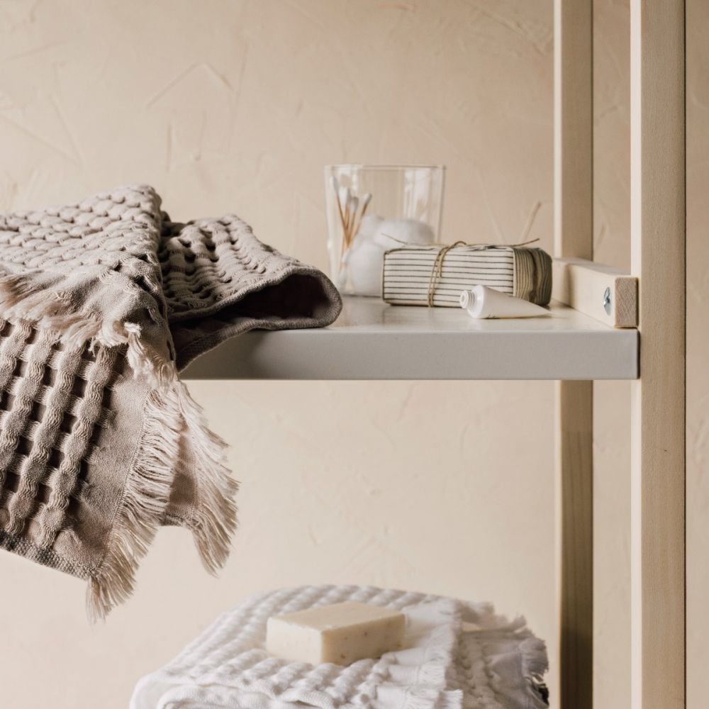 Danica Heirloom Textured Waffle Weave Hand Towel | Stone - 3100505