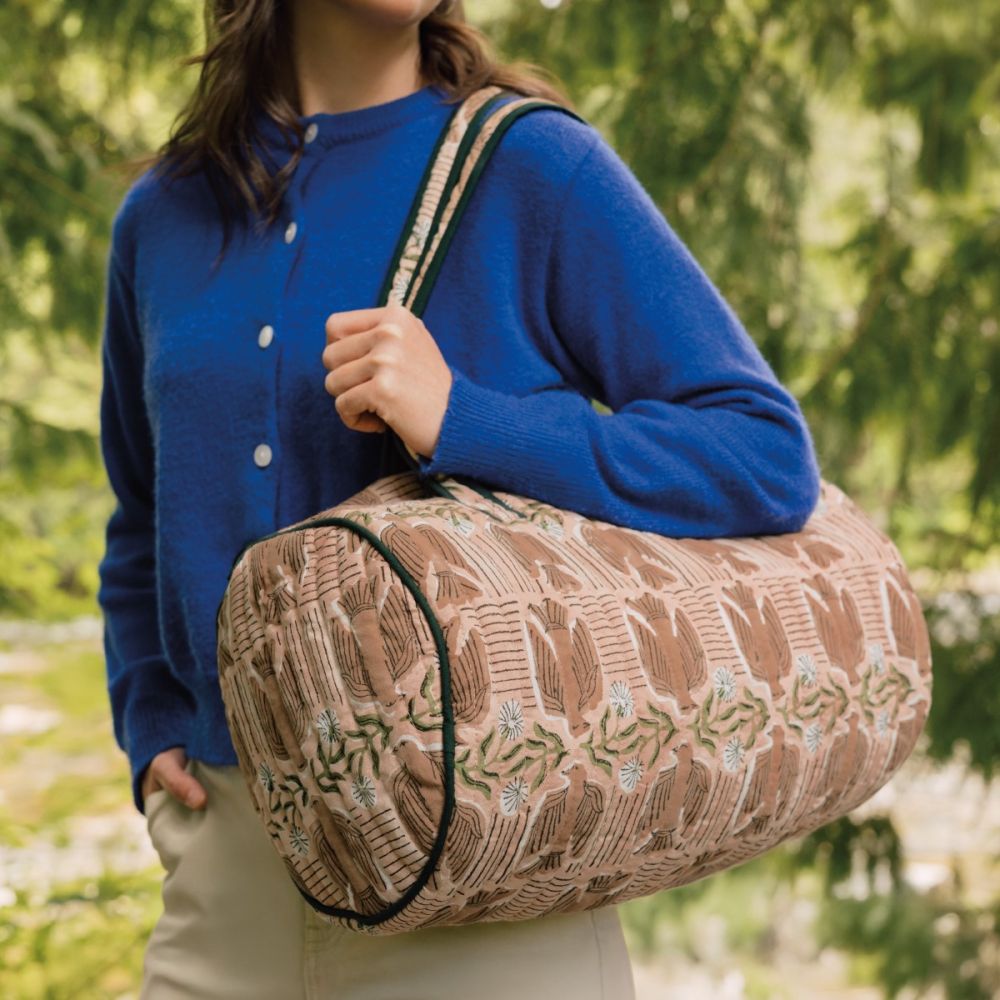 Block Print Weekender Bag (Peregrine) | Danica Studio | Everything