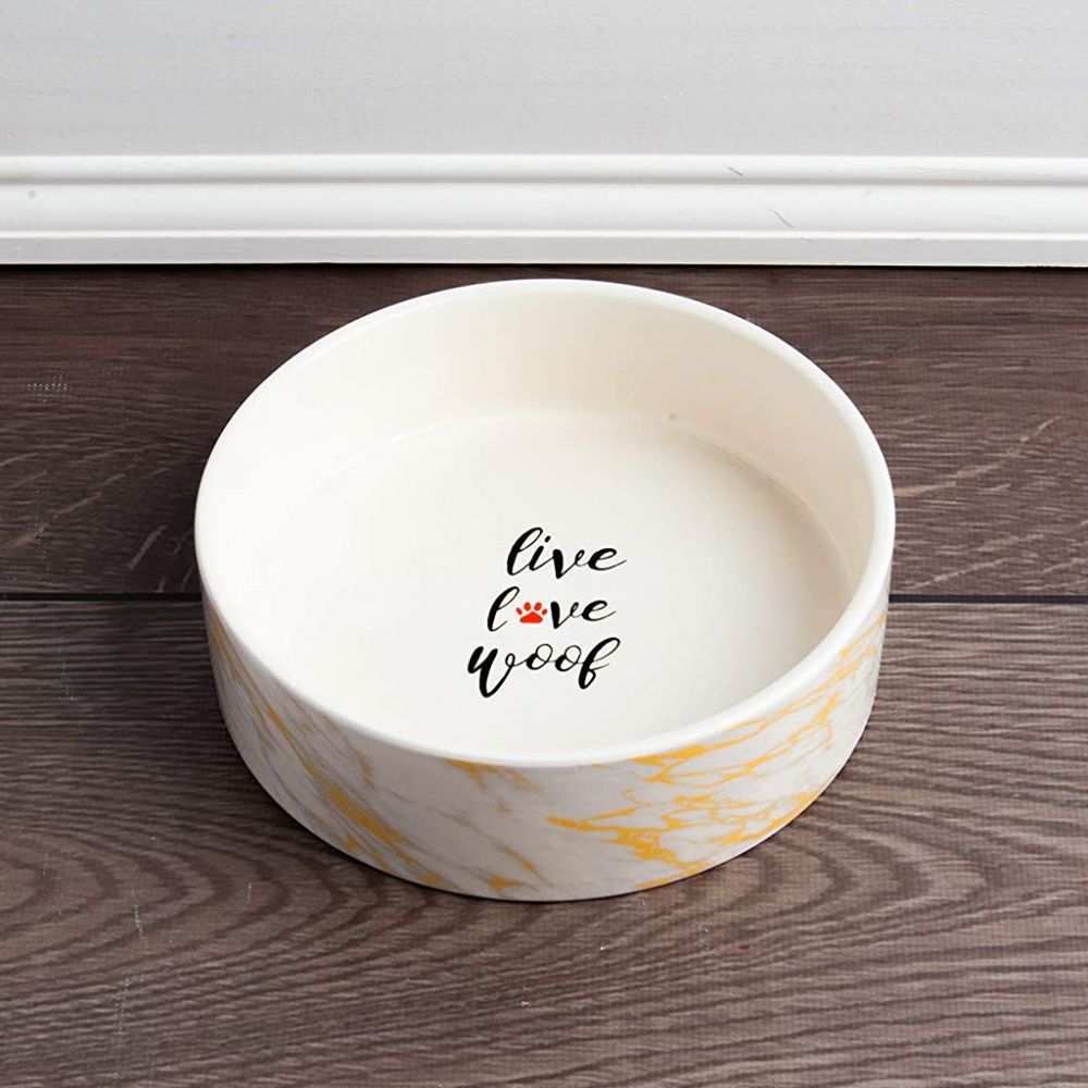 Lisbon Marble Pet Bowl - Designer Dog Bowls and Ceramic Pet Dishes