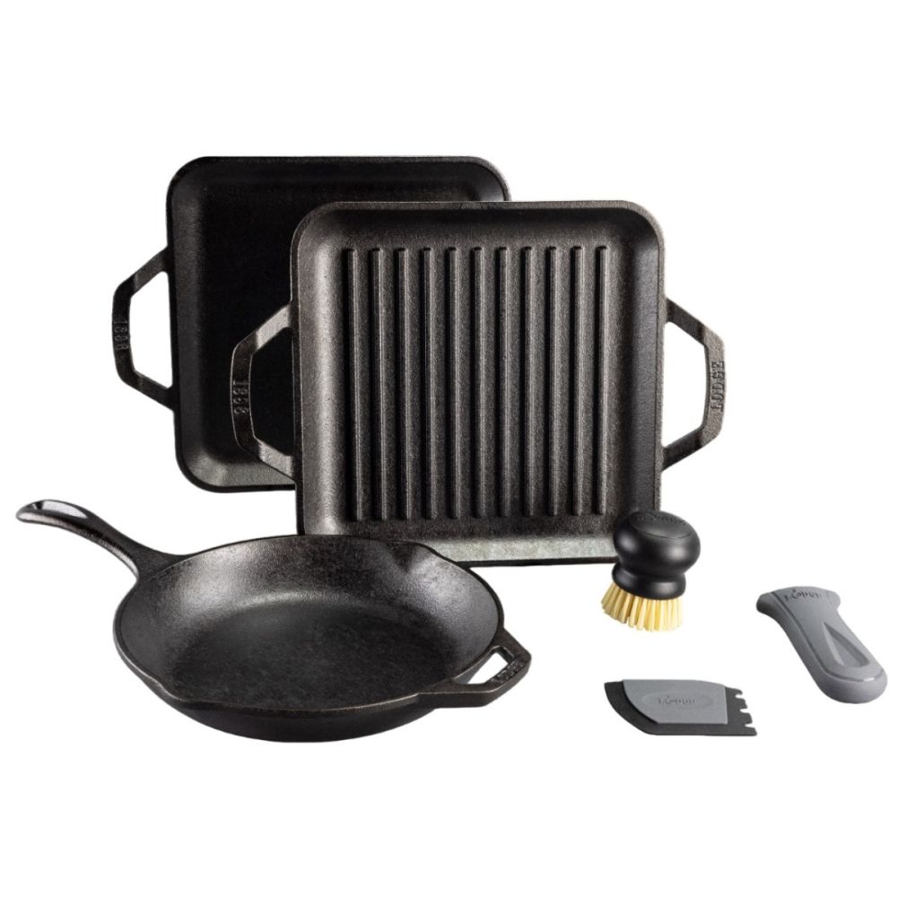 Lodge Chef Collection Gourmet Cast Iron Cookware 6 Piece Set