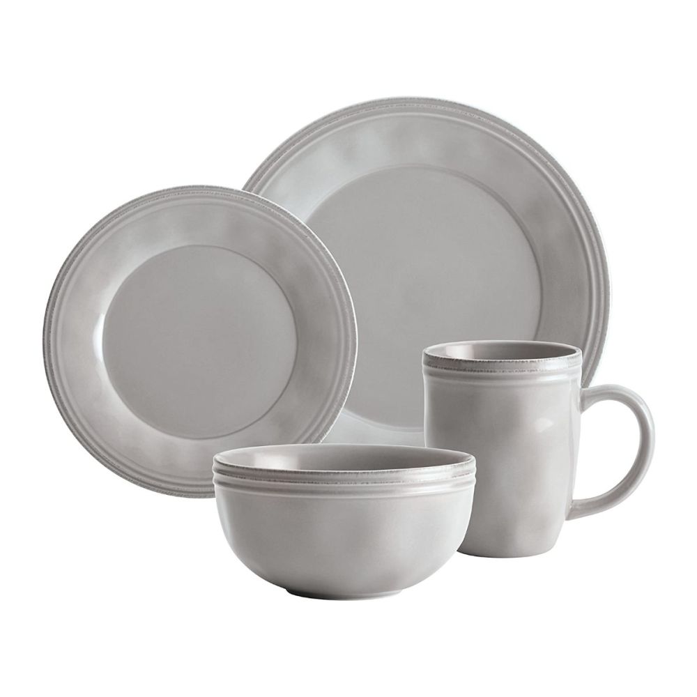 Cucina Collection 16 Piece Dinnerware Set Sea Salt Gray Rachael Ray Everything Kitchens