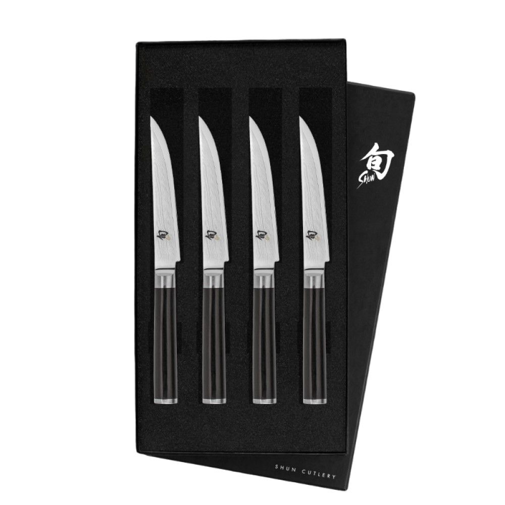 Shun DMS400 Classic 4 Piece Steak Knife Set, Pakkawood Handle