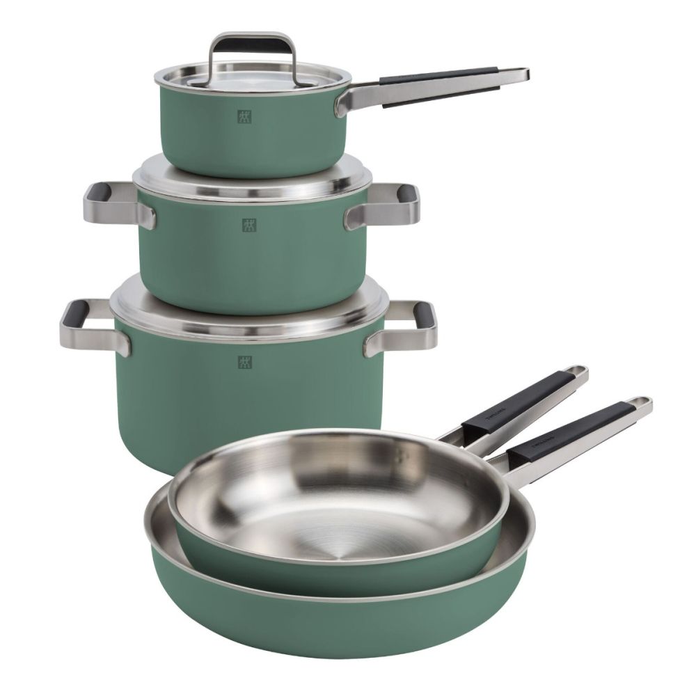 ZWILLING Pure 8-Piece Stainless Steel Cookware Set | Green