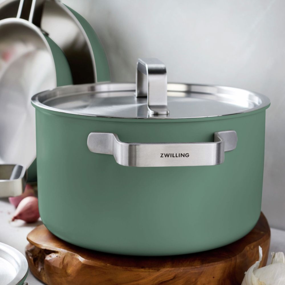 ZWILLING Pure 8-Piece Stainless Steel Cookware Set | Green
