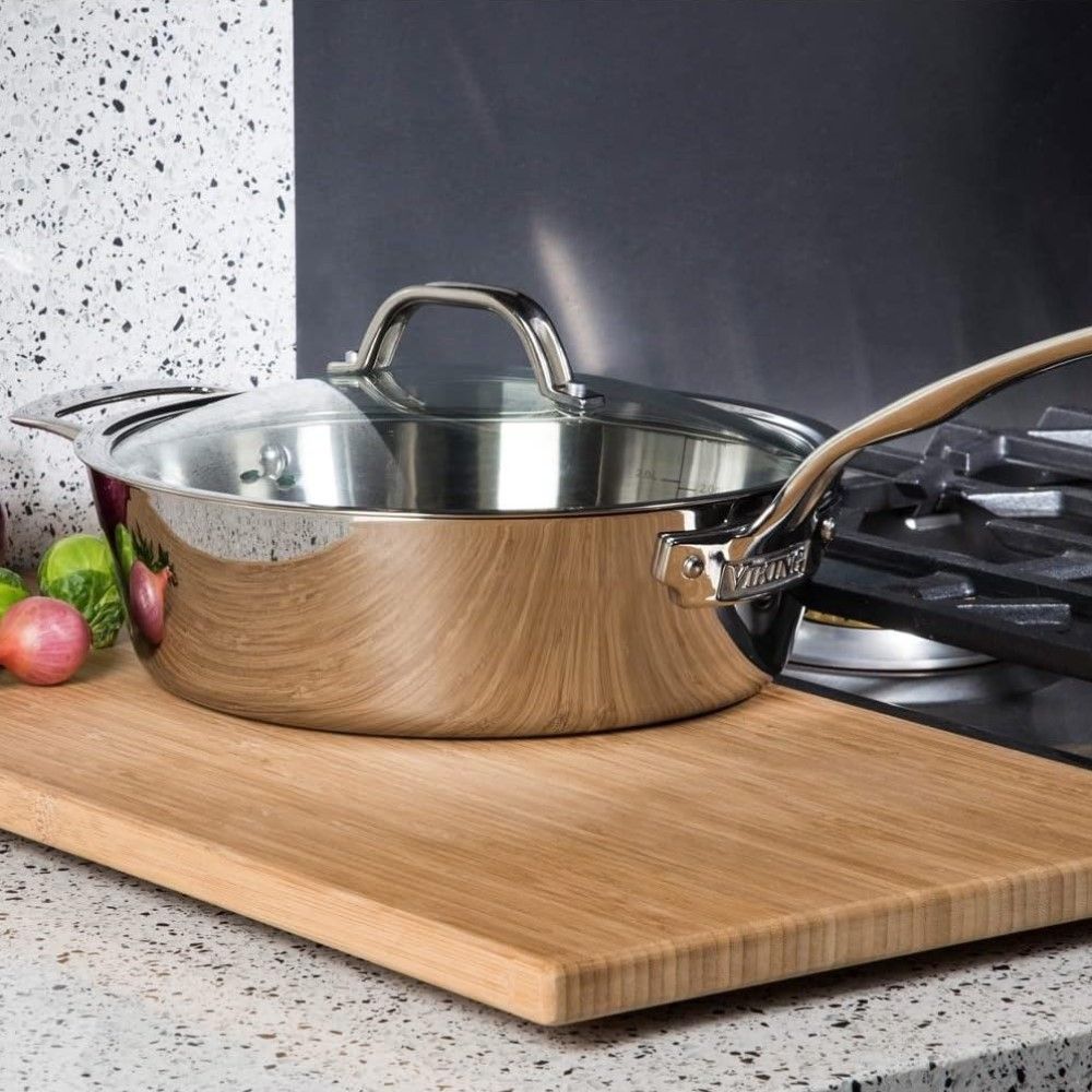 Viking Contemporary 3-Ply Stainless Steel Sauce Pan With Glass Lid | 3.4 Quart - Thumbnail 5
