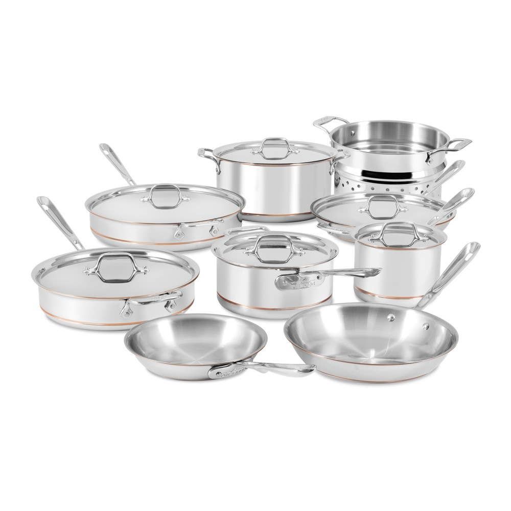 Copper Core 5-Ply Bonded Stainless Steel Cookware Set (15-Piece