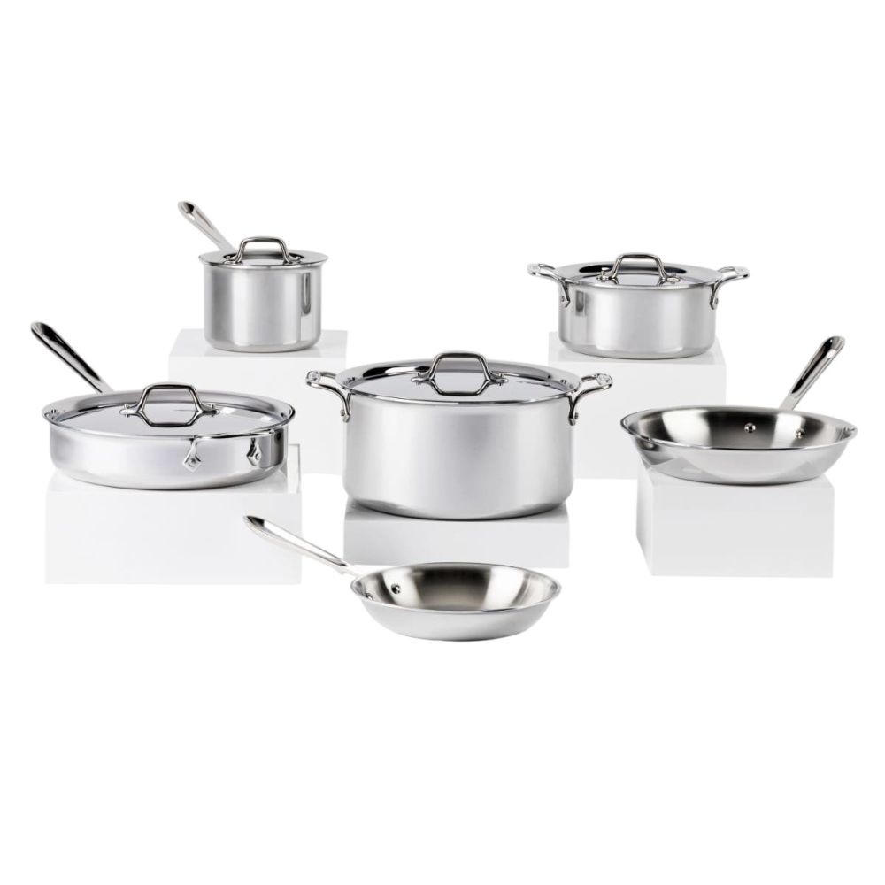 All-Clad D3 Stainless Steel 3-Ply Bonded Cookware Set - Thumbnail 4