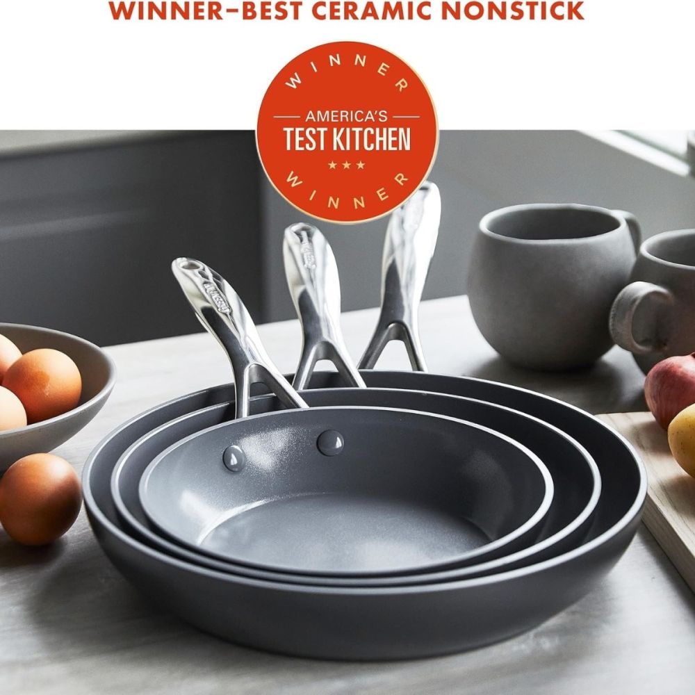 Valencia Pro Ceramic Nonstick Fry Pans Set (3-Piece) | GreenPan