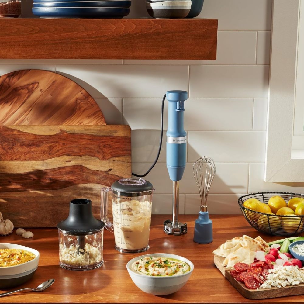 Variable Speed Corded Hand Blender With Accessories (Blue Velvet
