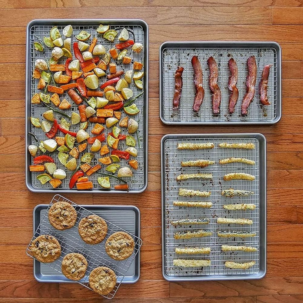 USA Pan Commercial Quarter Baking Sheet Rack Set - Thumbnail 2