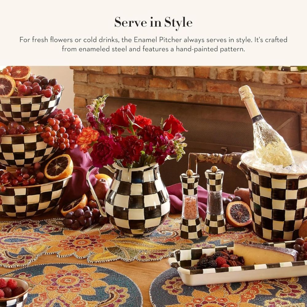 Courtly Check 3 Qt. Pitcher | MacKenzie-Childs | Everything Kitchens