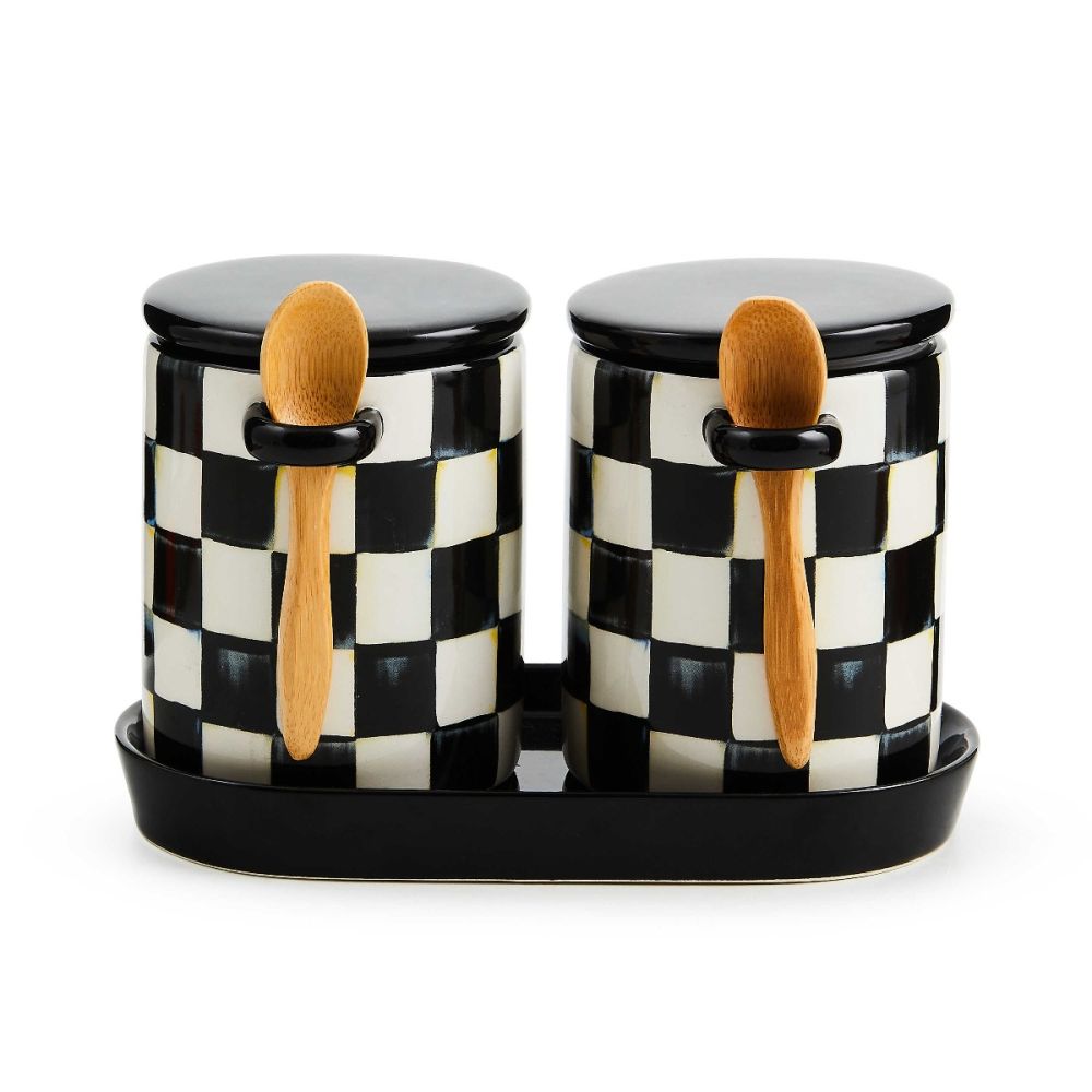 Courtly Check 12oz Farmhouse Canister with Spoon (Set of 2