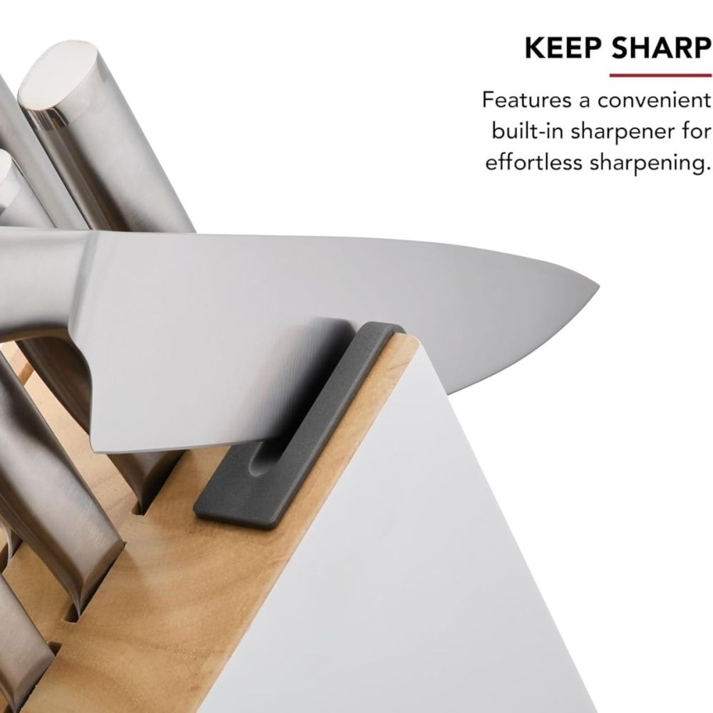 Gourmet 14-Piece Self-Sharpening Knife Block Set (Stainless Steel