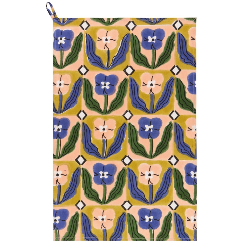 Danica Studio Myth Cotton Block Printed Dishtowel - Thumbnail 2