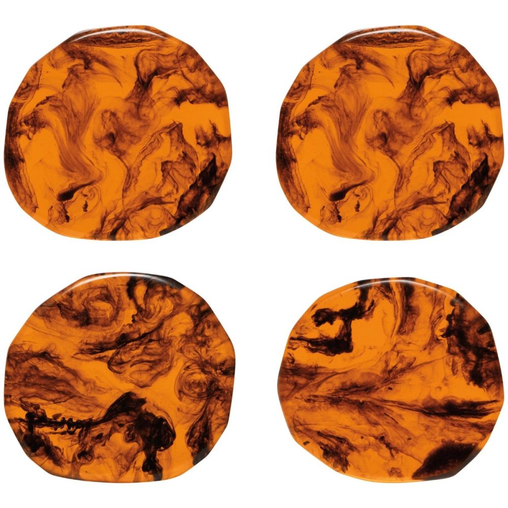 美品★ ScottieCameron　スタジオデザイン 3　STOCKERCUP Resin Coasters (Set of 4) (Tortoise Shell) | Danica Heirloom