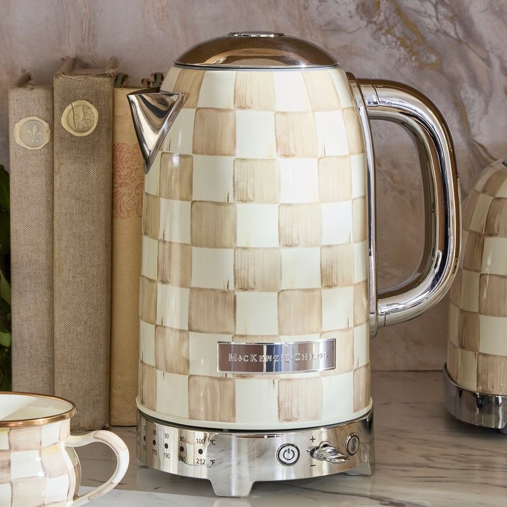 Mocha Check 8-Cup Electric Kettle | MacKenzie-Childs | Everything