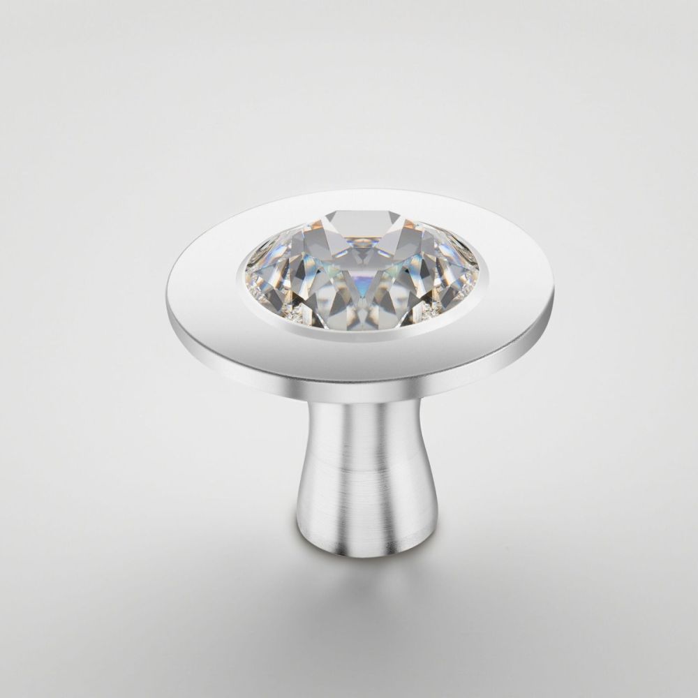 Cast Iron Stainless Steel Knob w/ Swarovski Crystal | Staub