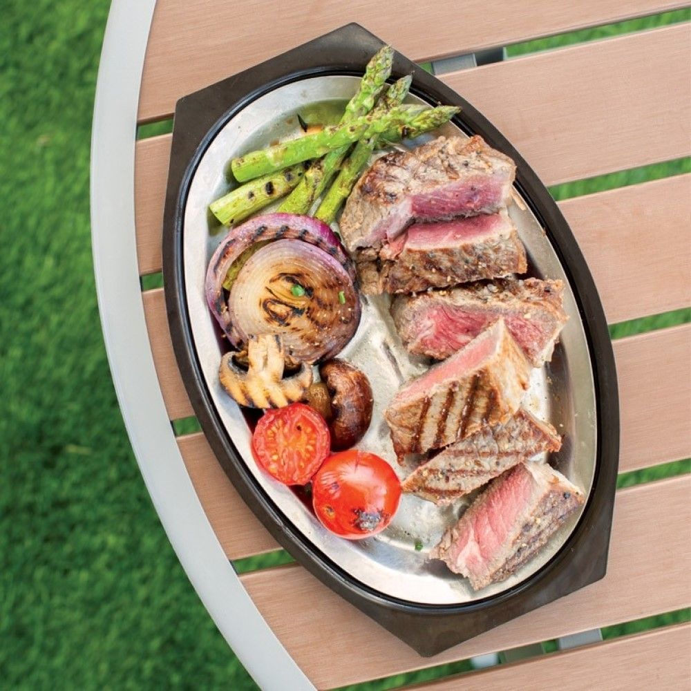 Grilled Steak Steak Outdoor Dining Nordicware Steel Steak Server