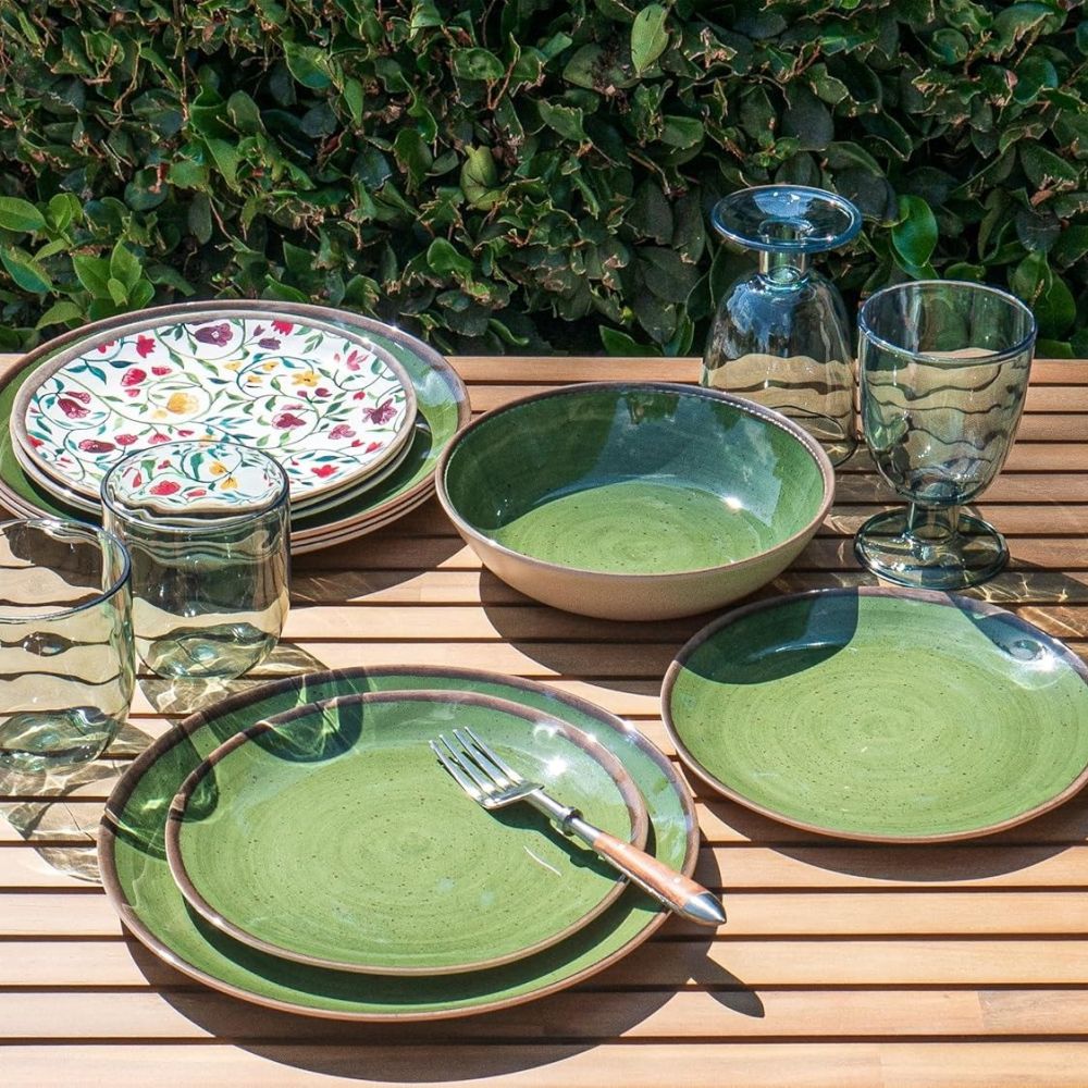 Retreat Pottery 35oz Low Bowl (Green) TarHong Everything Kitchens