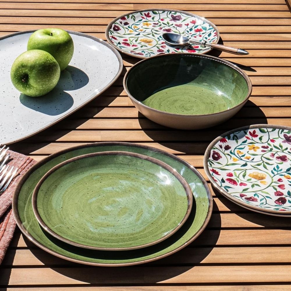 Retreat Pottery Dinner Plate (Green) TarHong Everything