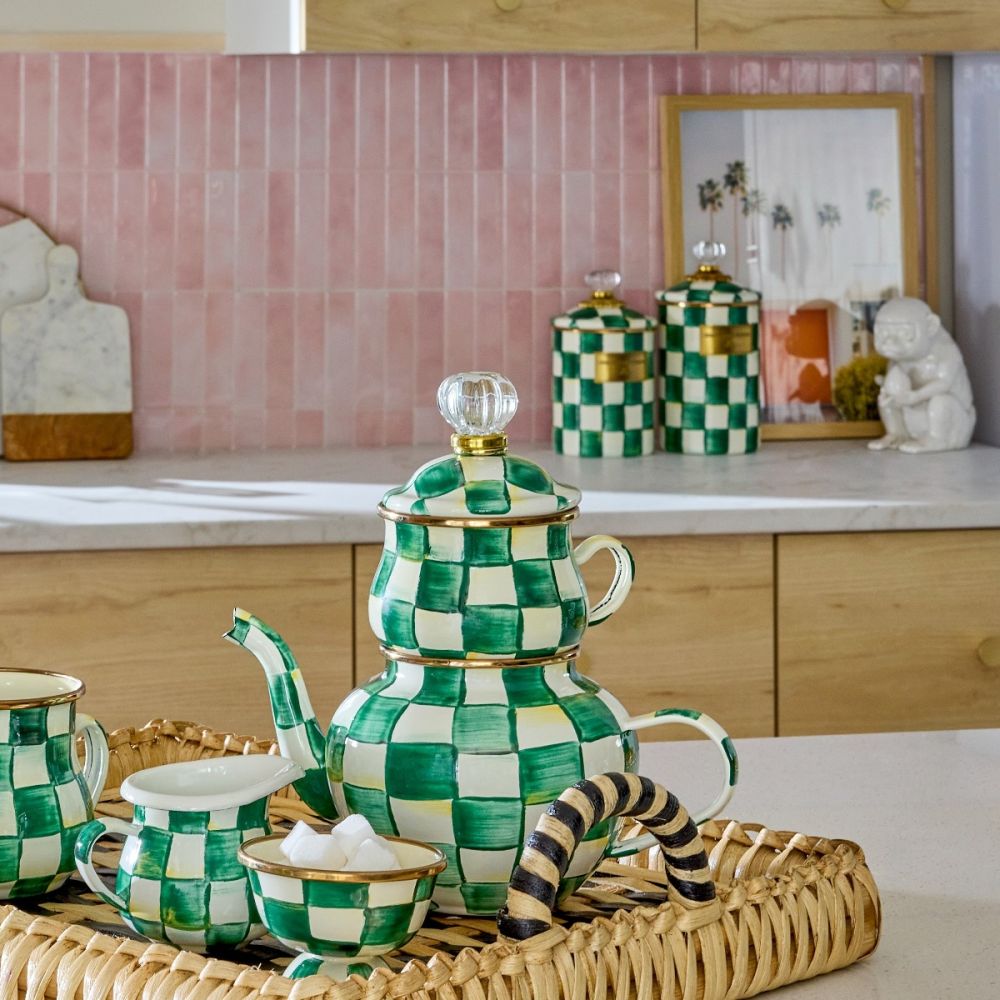 Emerald Check 2 Qt. Large Canister | MacKenzie-Childs | Everything