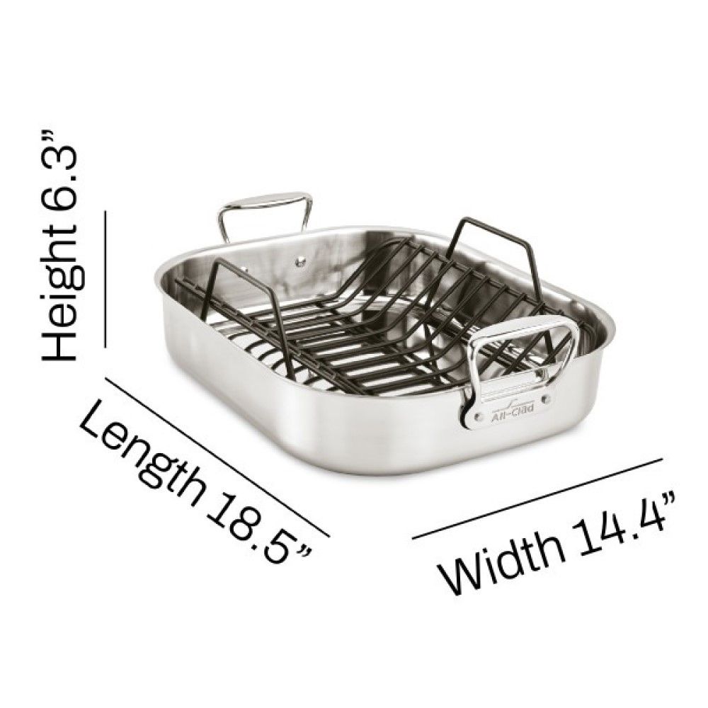 All-Clad Stainless Steel Roaster with Rack - Thumbnail 4