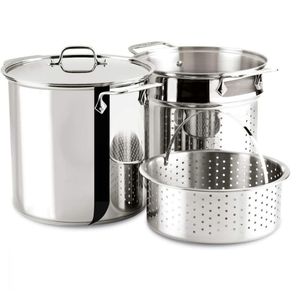 Diamond Home Stainless Steel Cookware Bean Pot with Lid, Size: 4 Quart