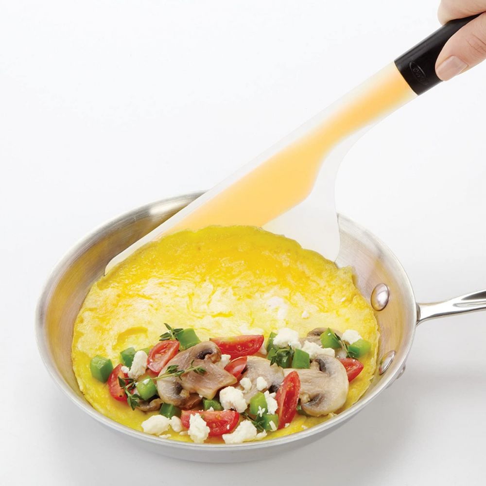 Flexible Silicone Spatula, Omelet Turner, 600F Heat Resistant, Small Size