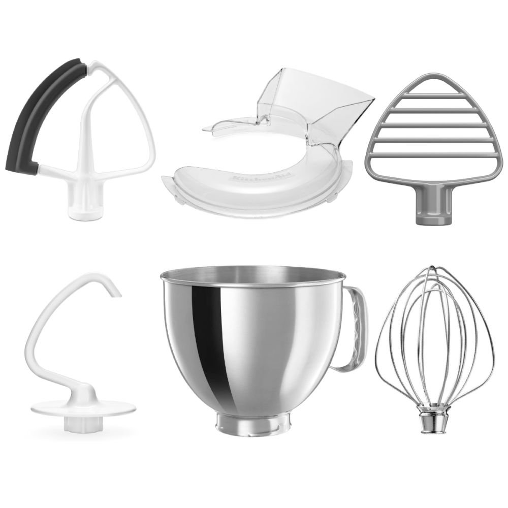 5-Quart Stainless Steel Bowl + Coated Pastry Beater Accessory Pack + Pouring  Shield (Fits 5-Quart KitchenAid Tilt-Head Stand Mixers), KitchenAid