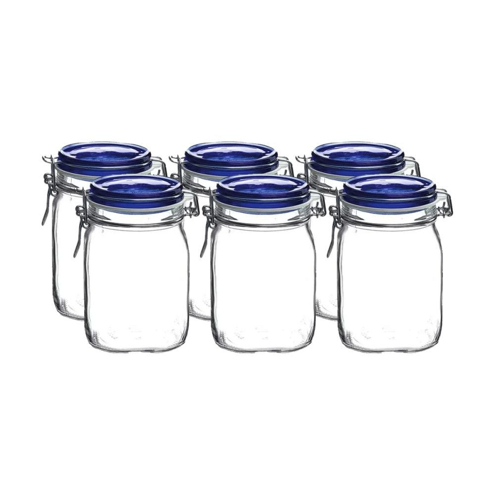 Square Spice Jars with Hermetic Lids, 4-Pack