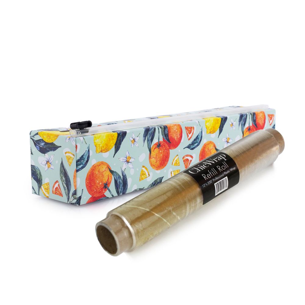 Plastic Wrap Dispenser + Plastic Wrap Refill (Citrus) ChicWrap