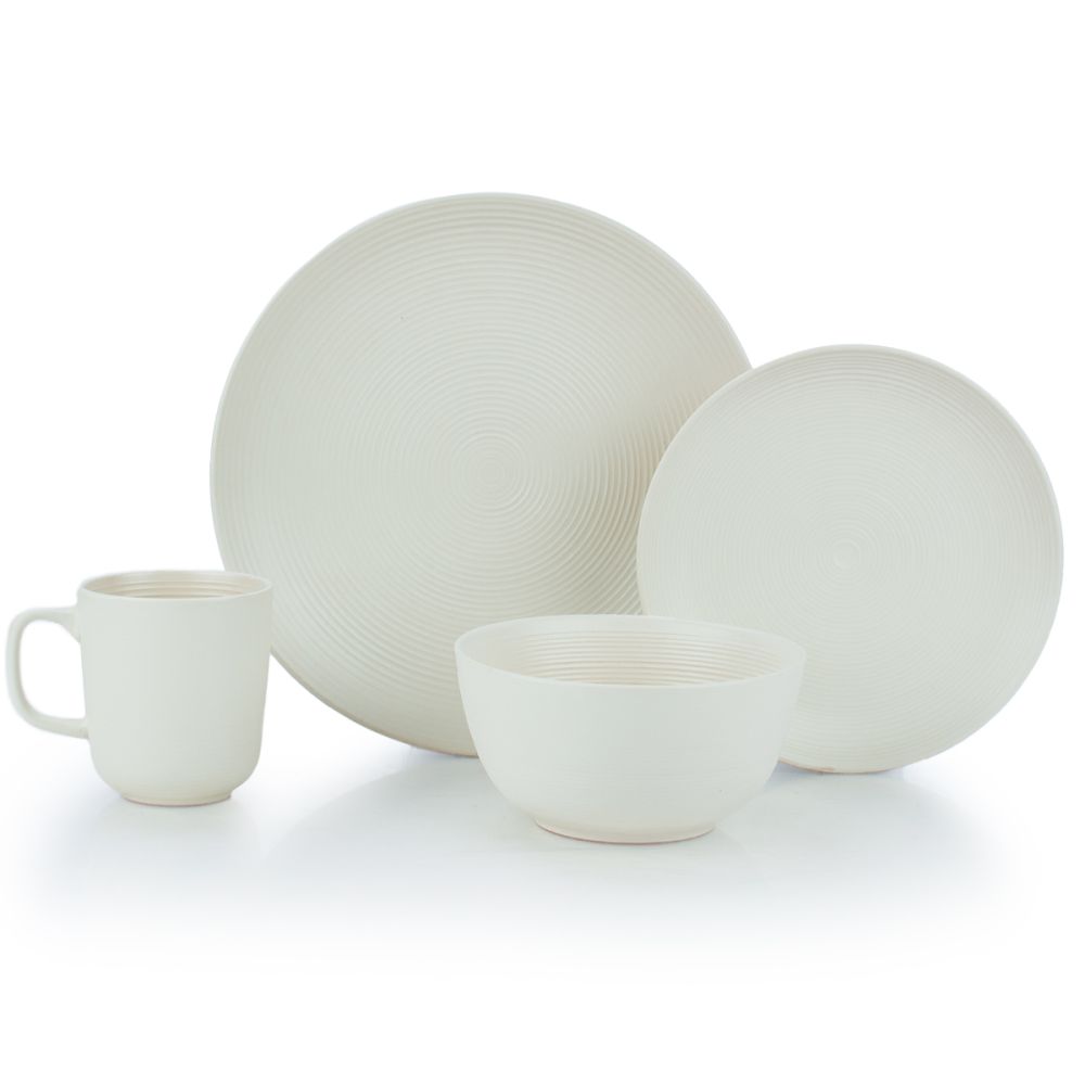 Everything Kitchens Deep Matte 16-Piece Dinnerware Set | Beige