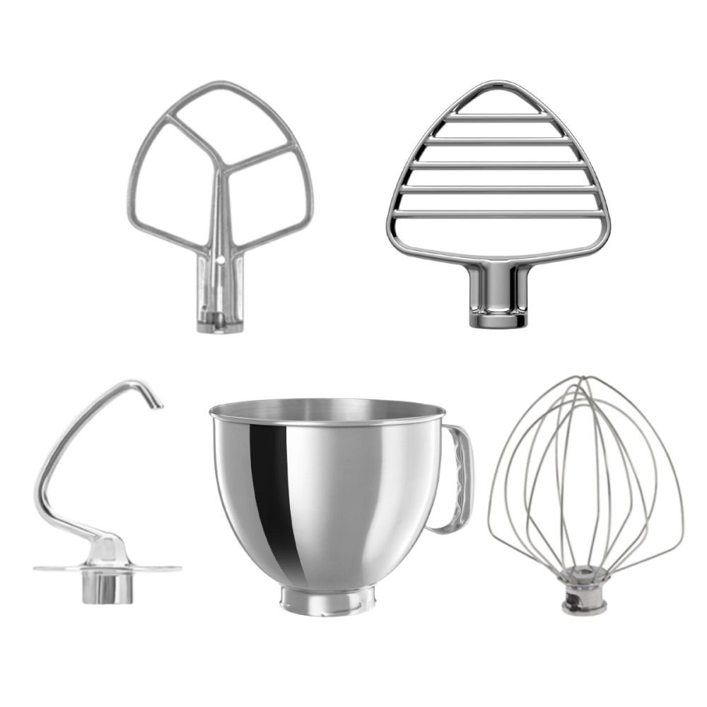 KitchenAid 5-Quart Stainless Steel Bowl + Stainless Steel Pastry Beater  Accessory Pack | Fits 5-Quart KitchenAid Tilt-Head Stand Mixers
