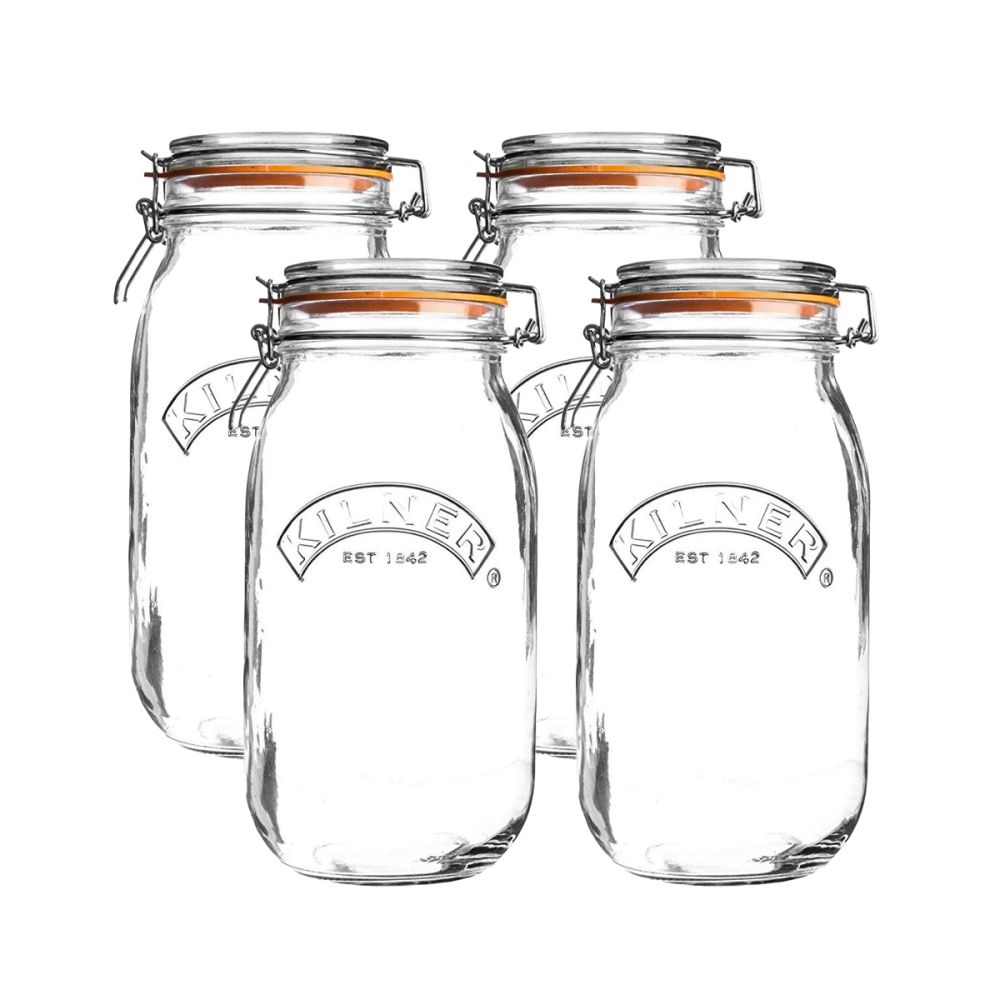 Kilner 34-Oz. Round Clip-Top Jars, Set of 4