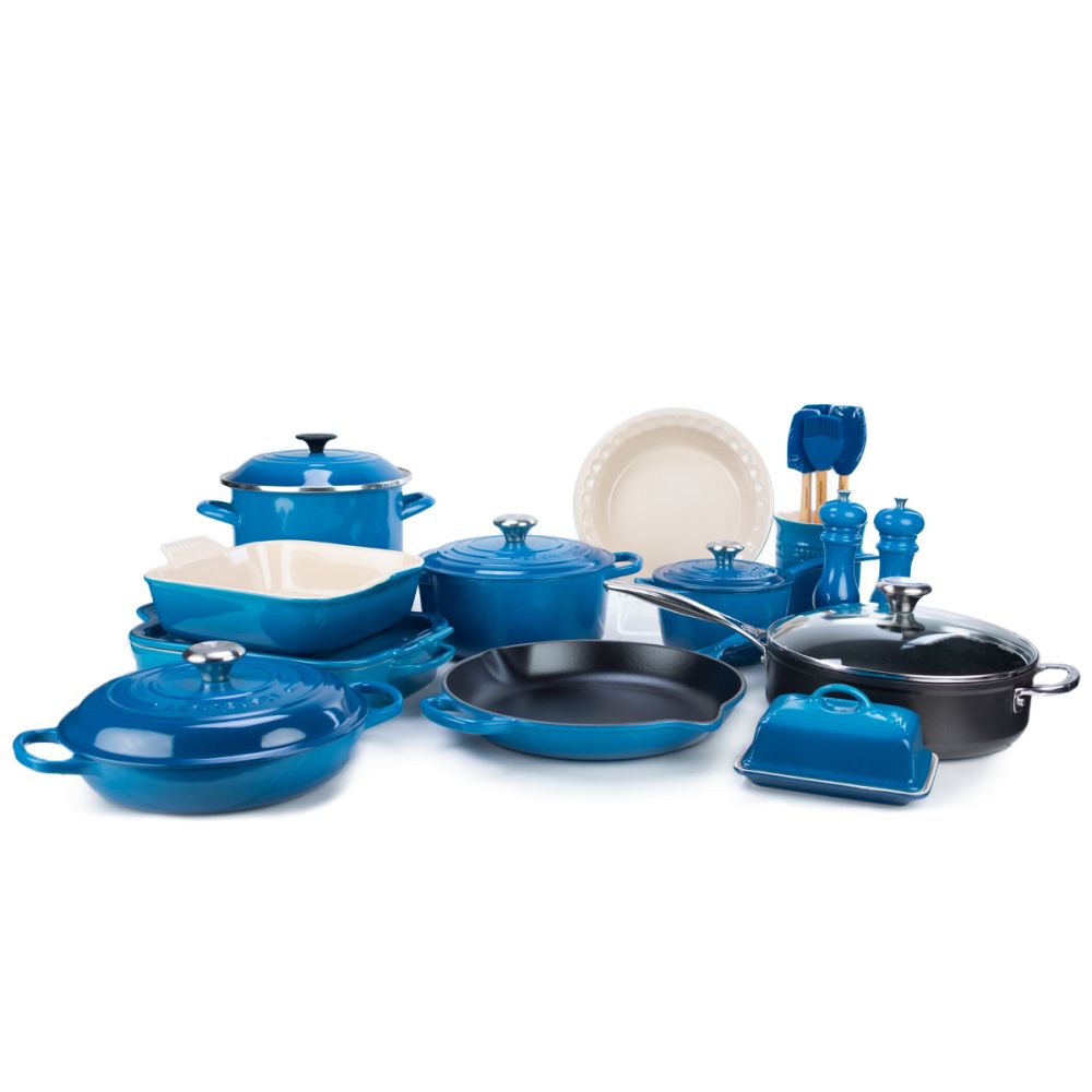 9-Piece Cookware Set (Marseille Blue), Le Creuset