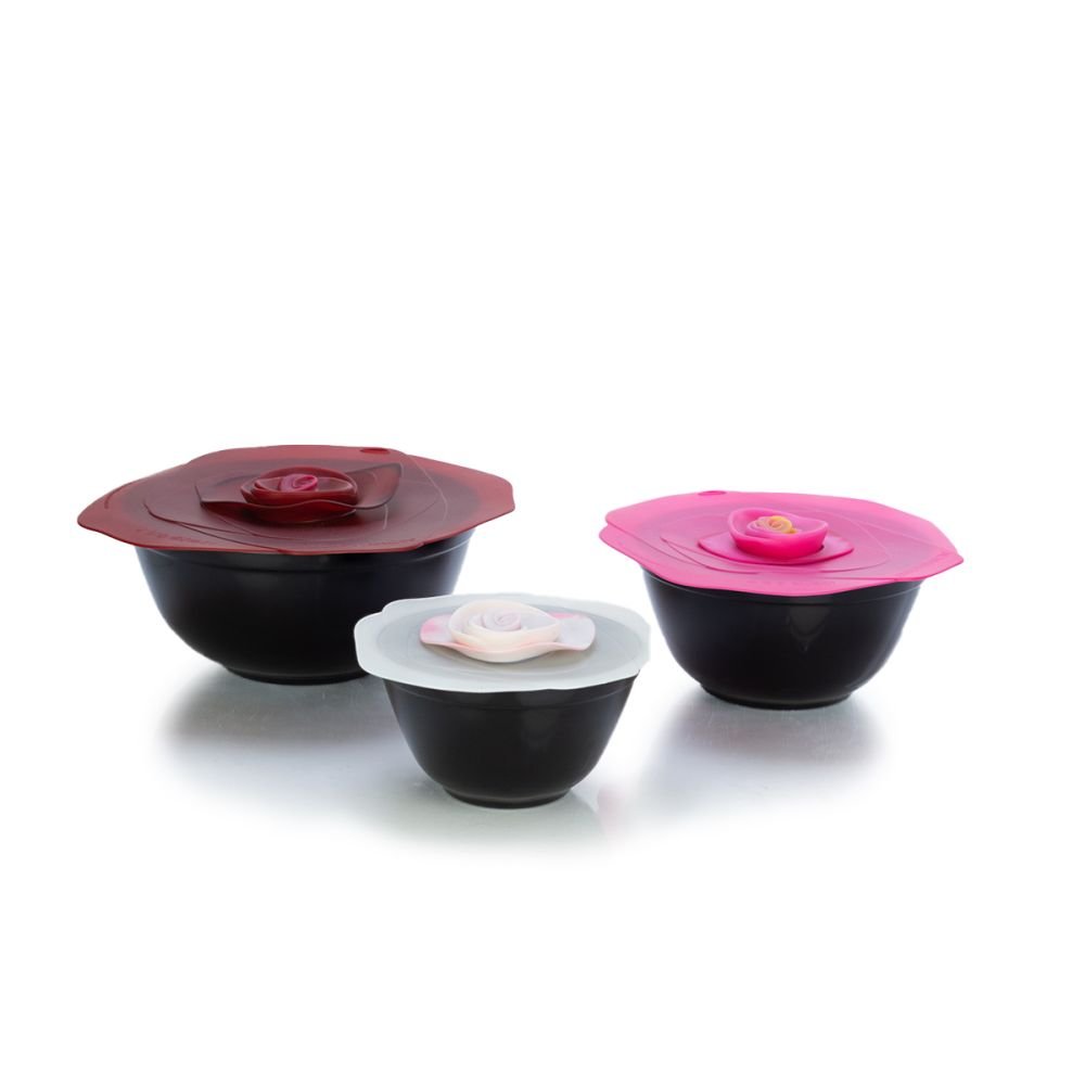 Mosser Glass 3-Piece Pink Glass Mixing Bowl Set